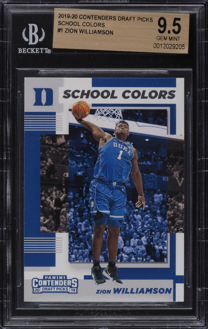 2019 Contenders DP S. Colors Zion Williamson Rookie RC BGS 9.5 Gem Mint