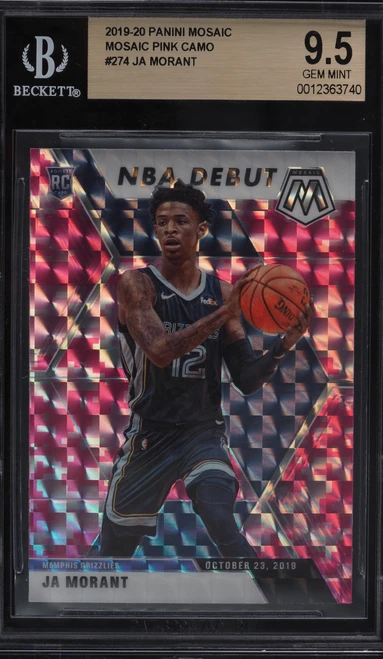 2019 Mosaic Pink Camo Ja Morant Rookie RC #274 BGS 9.5 Gem Mint Refractor 