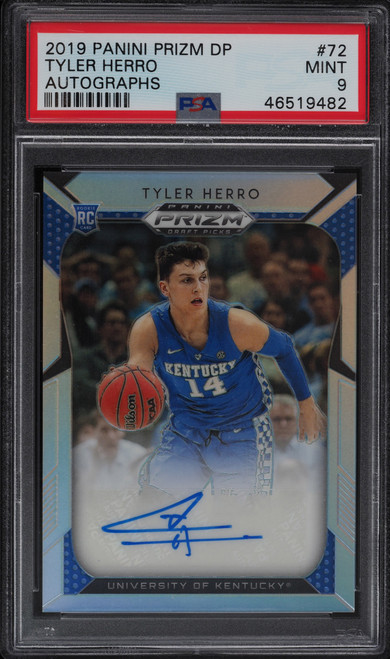 2019 Prizm DP Silver Tyler Herro Rookie RC Auto #72 PSA 9 Mint