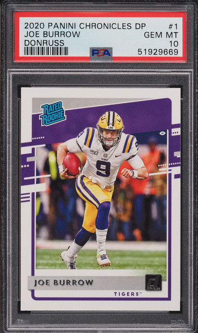 2020 PANINI CHRONICLES DRAFT DONRUSS JOE BURROW ROOKIE RC #1 PSA 10 GEM MINT