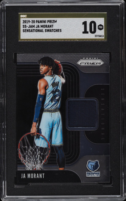 2019 PANINI PRIZM SENSATIONAL SWATCHES JA MORANT ROOKIE RC PATCH #SS-JAM SGC 10 Gold Label Pristine