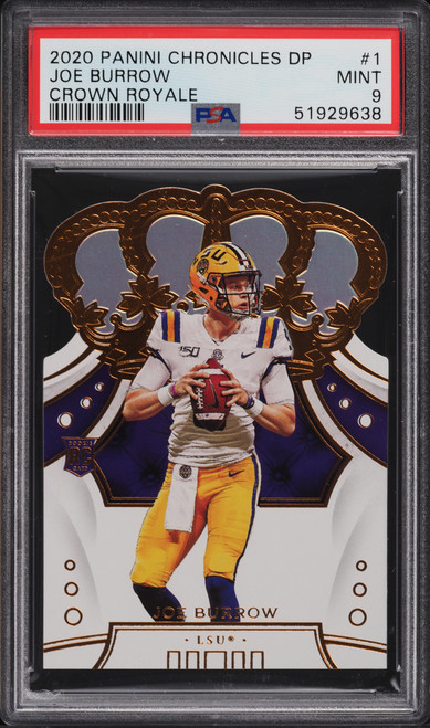 2020 PANINI CHRONICLES DRAFT PICKS CROWN ROYALE JOE BURROW ROOKIE RC #1 PSA 9
