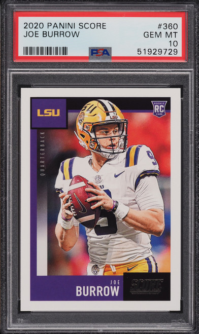 2020 SCORE FOOTBALL JOE BURROW ROOKIE RC #360 PSA 10 GEM MINT