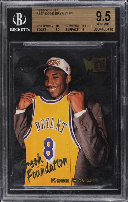 1996 METAL FRESH FOUNDATION KOBE BRYANT ROOKIE RC #137 BGS 9.5 GEM MINT