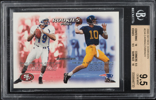 2000 SKYBOX DOMINION TOM BRADY ROOKIE RC #234 BGS 9.5 GEM MINT (2*10'S)