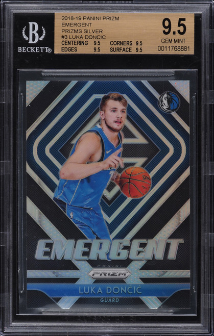 2018 PANINI PRIZM EMERGENT SILVER LUKA DONCIC ROOKIE RC #3 BGS 9.5 GEM MINT (9.5/9.5/9.5/9.5) front