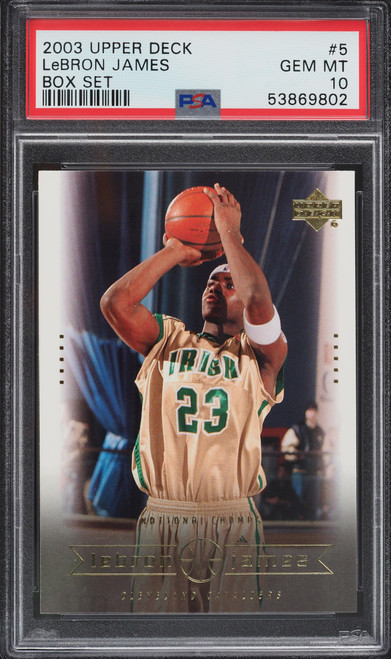 2003 UPPER DECK BOX SET LEBRON JAMES ROOKIE RC #5 PSA 10 GEM MINT