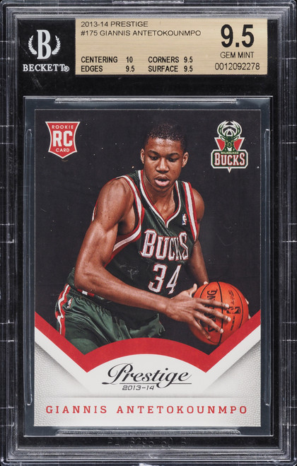 2013 PANINI PRESTIGE GIANNIS ANTETOKOUNMPO ROOKIE #175 BGS 9.5 GEM MINT