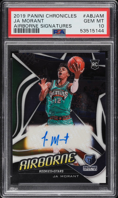2019 PANINI CHRONICLES AIRBORNE SIGNATURES JA MORANT ROOKIE AUTO PSA 10 GEM MINT