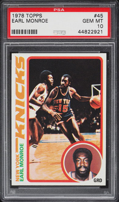 1978 TOPPS BASKETBALL EARL MONROE #45 PSA 10 GEM MINT HOF