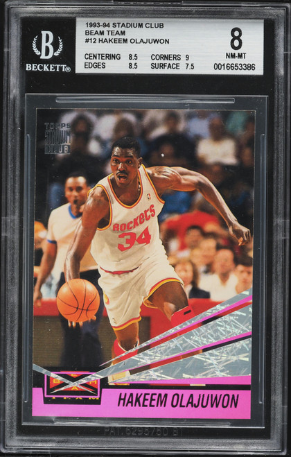 1993 Stadium Club Beam Team Hakeem Olajuwon #12 BGS 8