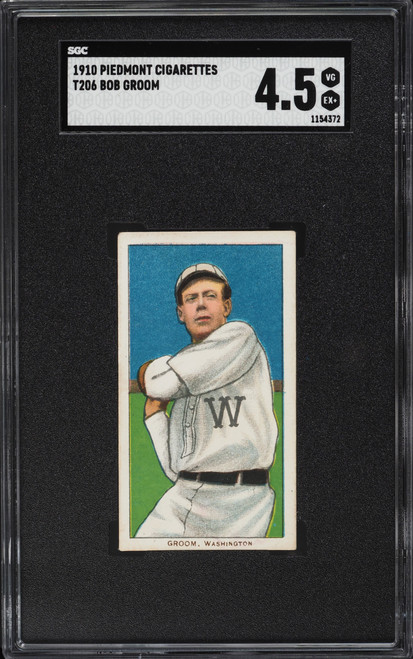 1909-11 T206 Piedmont Bob Groom SGC 4.5 VGEX+