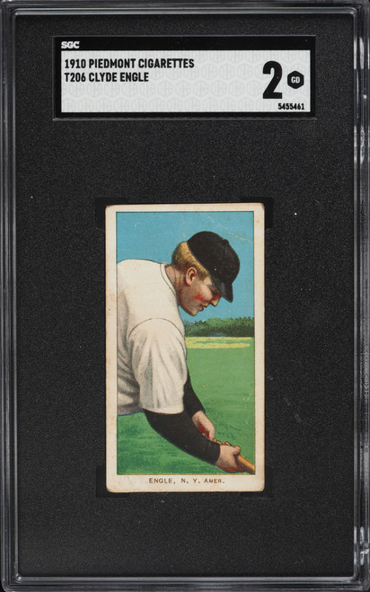 1909-11 T206 Piedmont Clyde Engle SGC 2 GD