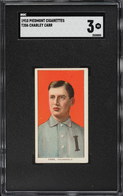 1909-11 T206 Piedmont Charley Carr SGC 3 VG