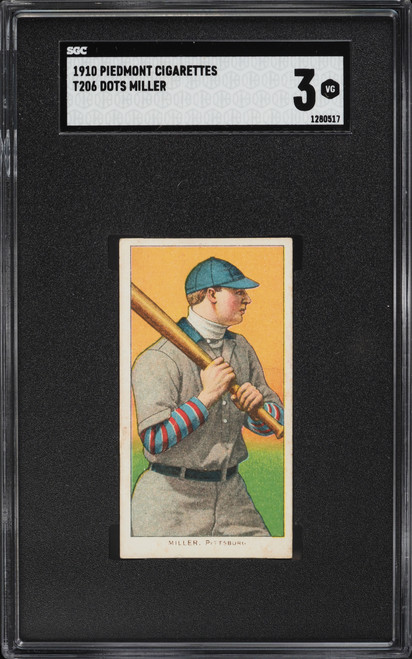 1909-11 T206 Piedmont Dots Miller SGC 3 VG