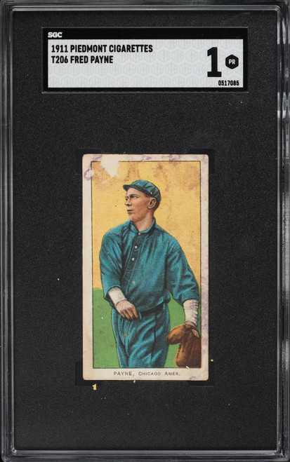 1909-11 T206 Piedmont Fred Payne SGC 1 PR