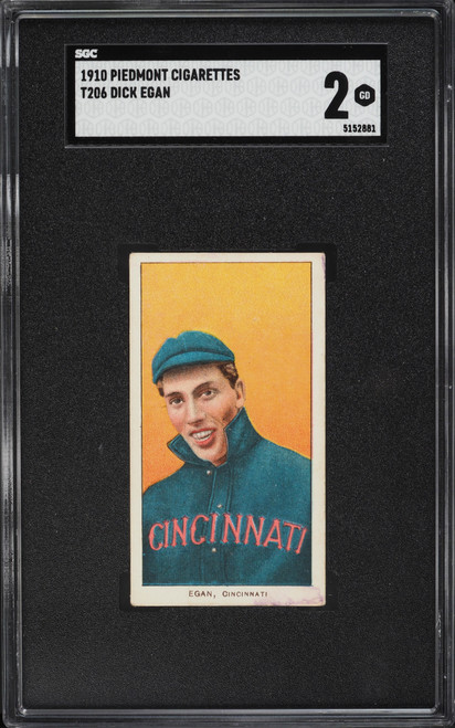 1909-11 T206 Piedmont Dick Egan SGC 2 GD