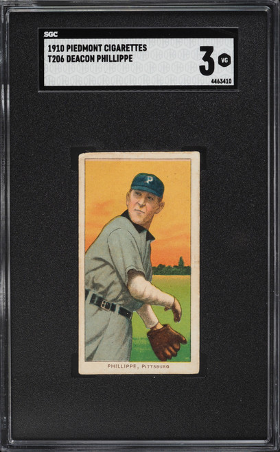 1909-11 T206 Piedmont Deacon Phillippe SGC 3 VG