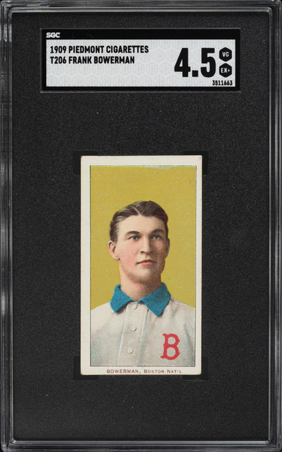 1909-11 T206 Piedmont Frank Bowerman SGC 4.5 VGEX+