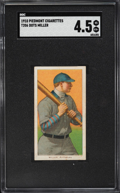 1909-11 T206 Piedmont Dots Miller SGC 4.5 VGEX+