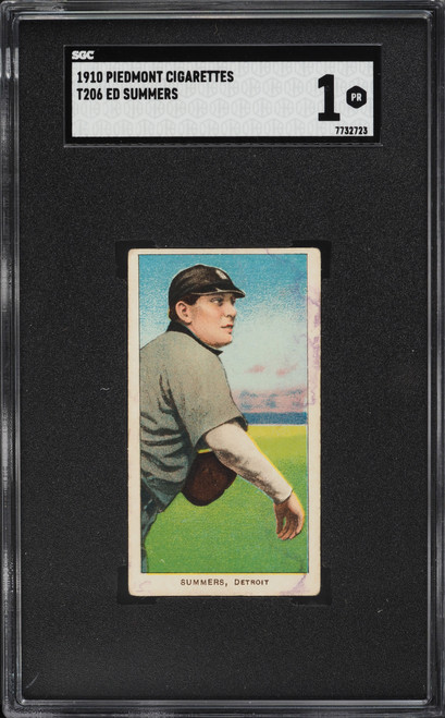 1909-11 T206 Piedmont Ed Summers SGC 1 PR