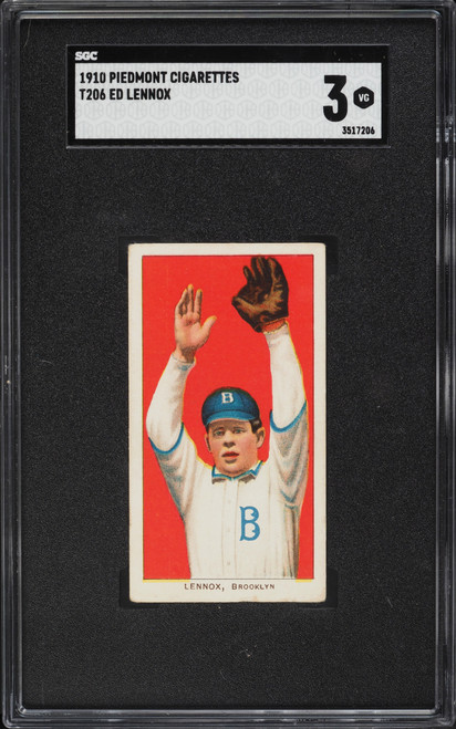1909-11 T206 Piedmont Ed Lennox SGC 3 VG-Centered Beauty