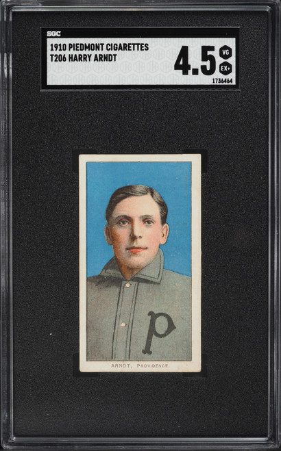 1909-11 T206 Piedmont Harry Arndt SGC 4.5 VGEX+