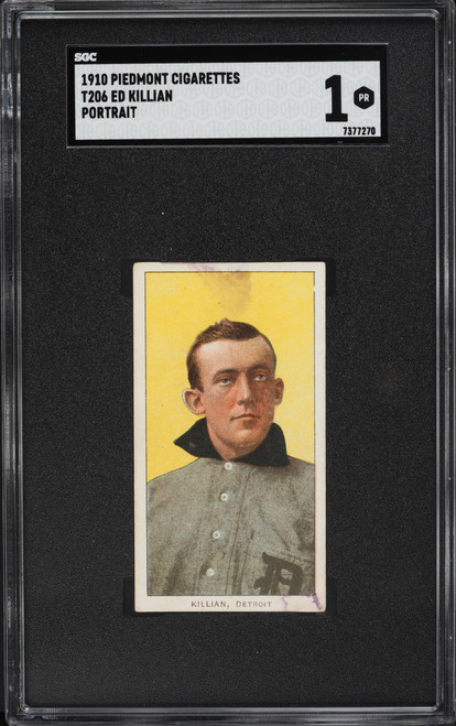 1909-11 T206 Piedmont Ed Killian PORTRAIT SGC 1 PR