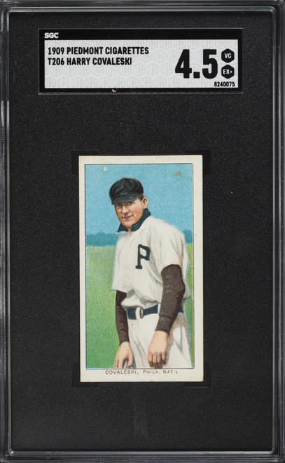 1909-11 T206 Piedmont Harry Covaleski SGC 4.5 VGEX+