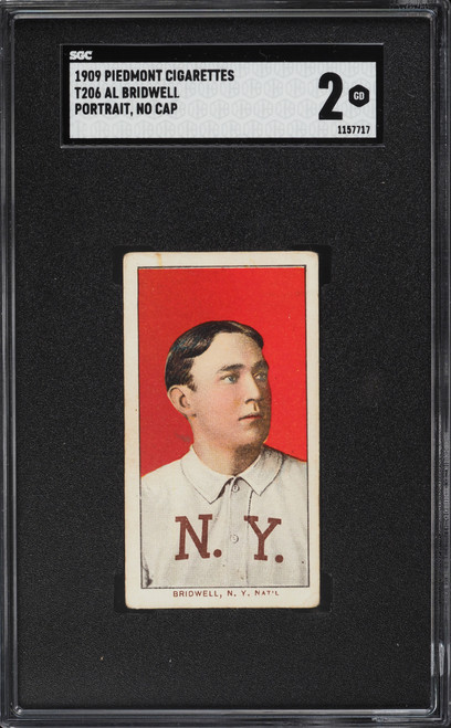 1909-11 T206 Al Bridwell PORTRAIT, NO CAP SGC 2 GD