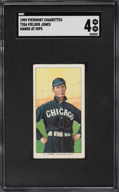 1909-11 T206 Piedmont 150 Fielder Jones HANDS AT HIP SGC 4 VGEX