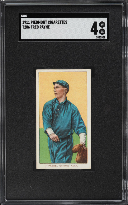 1909-11 T206 Piedmont Fred Payne SGC 4 VGEX