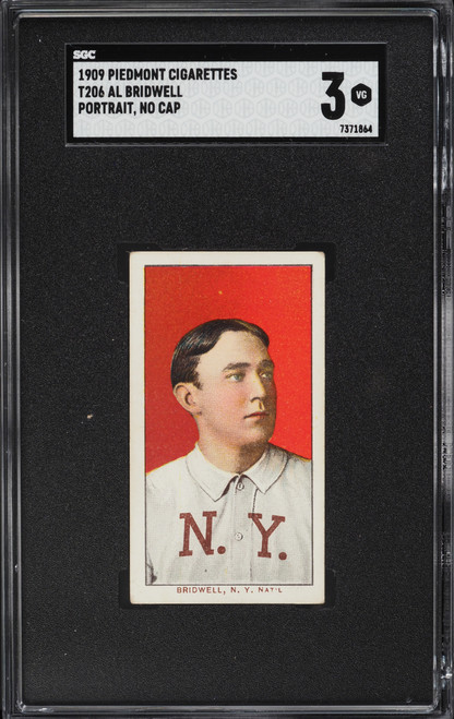 1909-11 T206 Al Bridwell PORTRAIT, NO CAP SGC 3 VG