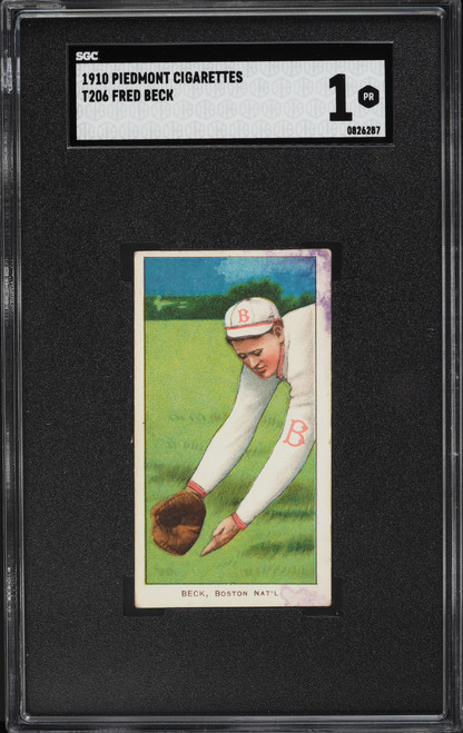 1909-11 T206 Piedmont Fred Beck SGC 1 PR