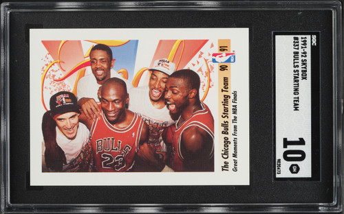 1991 Skybox Basketball Bulls Starting Five w/ Michael Jordan #337 SGC 10 GEM