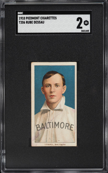 1909-11 T206 Piedmont Rube Dessau SGC 2 GD