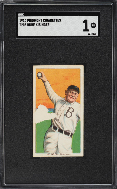 1909-11 T206 Piedmont Rube Kisinger SGC 1 PR