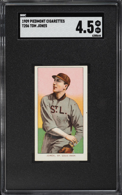 1909-11 T206 Piedmont Tom Jones SGC 4.5 VGEX+