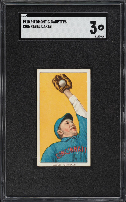 1909-11 T206 Piedmont Rebel Oakes SGC 3 VG-Centered