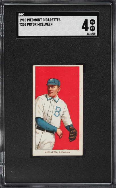 1909-11 T206 Piedmont Pryor McElveen SGC 4 VGEX