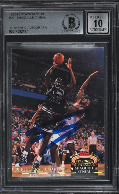 1992 Stadium Club Shaquille O’Neal #201 Rookie Auto BGS Auth