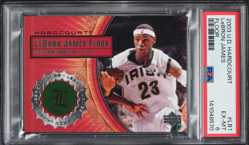 2003 Upper Deck Hardcourt LeBron James ROOKIE PATCH #LB1 PSA 6 EXMT