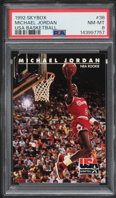 1992 Skybox USA Basketball Michael Jordan #38 PSA 8 NM-MT
