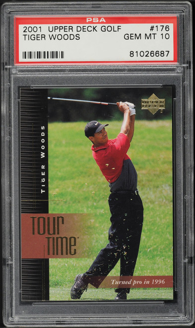 2001 Upper Deck Golf Tiger Woods ROOKIE #176 PSA 10 GEM MINT