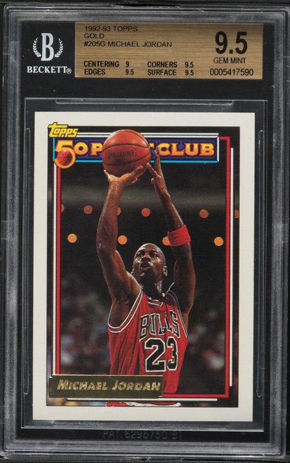 1992 Topps Gold Michael Jordan 50p #205G BGS 9.5 GEM MINT