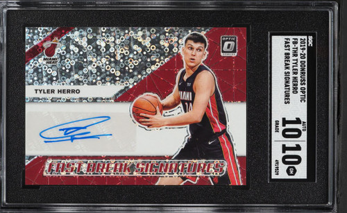 2019 Donruss Optic Fast Break Prizm Tyler Herro ROOKIE AUTO #FB-THR SGC 10 GEM MINT