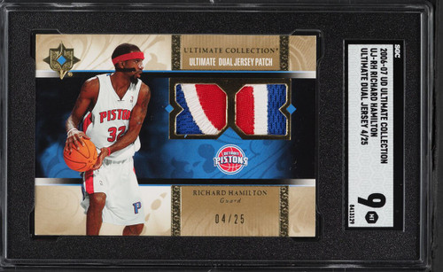 2006 Upper Deck Ultimate Collection Ultimate Dual Richard Hamilton PATCH /25 #UJ-RH SGC 9 MINT