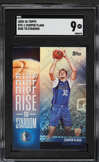 2025 Topps Rise To Stardom Cooper Flagg ROOKIE #RTS-1 SGC 9 MINT
