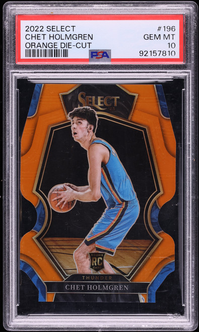 2022 Select Premier Level Orange Die-Cut Chet Holmgren ROOKIE /65 #196 PSA 10 GEM MINT