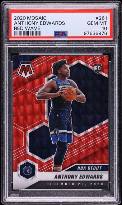 2020 Panini Mosaic Red Wave Anthony Edwards ROOKIE #261 PSA 10 GEM MINT